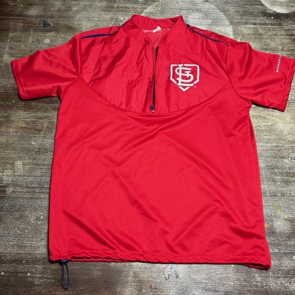 Red Half-Zip Sports Shirt